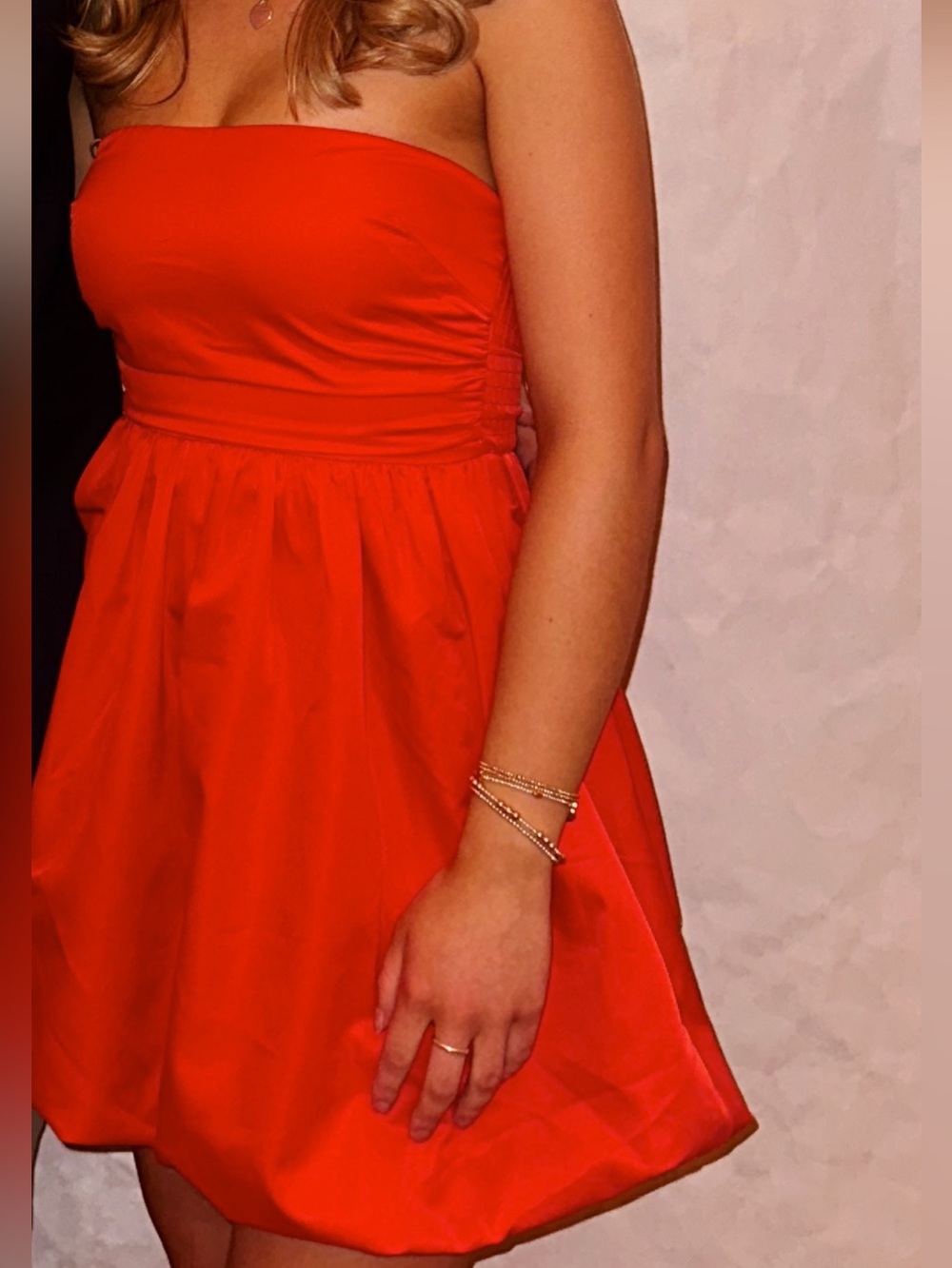 Princess Polly Red Strapless Bubble Hem Dress